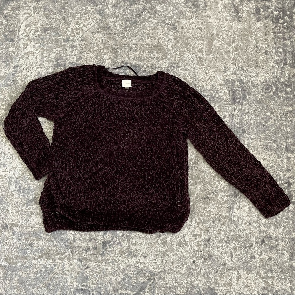 Cupio Dark Purple Crochet Sweater